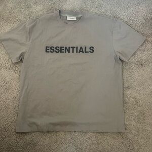 Essentials Short Sleeve Crewneck T-Shirt in Light Gray with Black Logo